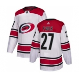 Men's Carolina Hurricanes #27 Justin Faulk White Road Stitched Hockey Jersey