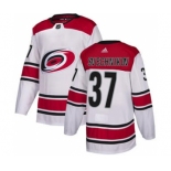 Men's Carolina Hurricanes #37 Andrei Svechnikov White Road Stitched Hockey Jersey