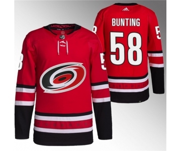 Men's Carolina Hurricanes #58 Michael Bunting Red Stitched Jersey