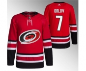 Men's Carolina Hurricanes #7 Dmitry Orlov Red Stitched Jersey