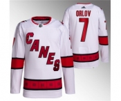 Men's Carolina Hurricanes #7 Dmitry Orlov White Stitched Jersey