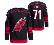 Men's Carolina Hurricanes #71 Jesper Fast Black Stitched Jersey