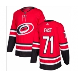 Men's Carolina Hurricanes #71 Jesper Fast Red Stitched Jersey