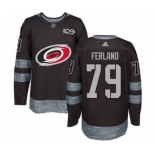 Men's Carolina Hurricanes #79 Michael Ferland Black 1917-2017 100th Anniversary Stitched Hockey Jersey