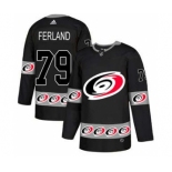 Men's Carolina Hurricanes #79 Michael Ferland Black Team Logo Fashion Stitched Hockey Jersey