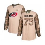 Men's Carolina Hurricanes #79 Michael Ferland Camo 2017 Veterans Day Stitched Hockey Jersey