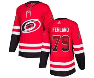 Men's Carolina Hurricanes #79 Michael Ferland Red Home Drift Fashion Stitched Hockey Jersey