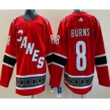 Men's Carolina Hurricanes #8 Brent Burns Red 2022 Reverse Retro Authentic Jersey