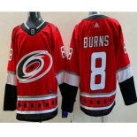 Men's Carolina Hurricanes #8 Brent Burns Red Authentic Jersey