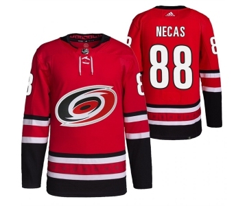 Men's Carolina Hurricanes #88 Martin Necas Red Stitched Jersey