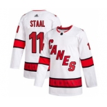 Men's Hurricanes #11 Jordan Staal White Road Authentic Stitched Hockey Jersey