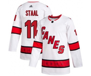 Men's Hurricanes #11 Jordan Staal White Road Authentic Stitched Hockey Jersey