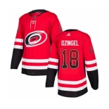 Men's Hurricanes #18 Ryan Dzingel Red Home Authentic Drift Fashion Stitched Hockey Jersey