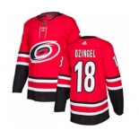 Men's Hurricanes #18 Ryan Dzingel Red Home Authentic Stitched Hockey Jersey