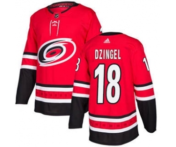 Men's Hurricanes #18 Ryan Dzingel Red Home Authentic Stitched Hockey Jersey