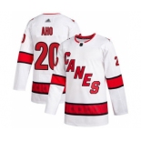 Men's Hurricanes #20 Sebastian Aho White Road Authentic Stitched Hockey Jersey