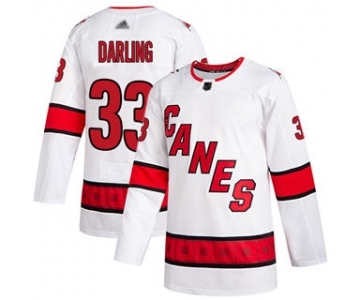 Men's Hurricanes #33 Scott Darling White Road Authentic Stitched Hockey Jersey