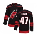 Men's Hurricanes #47 James Reimer Black Alternate Authentic Stitched Hockey Jersey