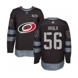 Men's Hurricanes #56 Erik Haula Black 1917-2017 100th Anniversary Stitched Hockey Jersey