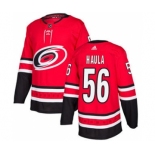 Men's Hurricanes #56 Erik Haula Red Home Authentic Stitched Hockey Jersey