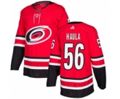 Men's Hurricanes #56 Erik Haula Red Home Authentic Stitched Hockey Jersey