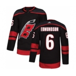 Men's Hurricanes #6 Joel Edmundson Black Alternate Authentic Stitched Hockey Jersey