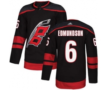 Men's Hurricanes #6 Joel Edmundson Black Alternate Authentic Stitched Hockey Jersey