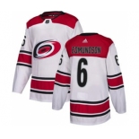 Men's Hurricanes #6 Joel Edmundson White Road Authentic Stitched Hockey Jersey