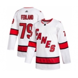 Men's Hurricanes #79 Michael Ferland White Road Authentic Stitched Hockey Jersey