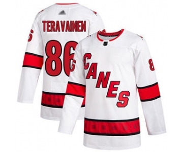 Men's Hurricanes #86 Teuvo Teravainen White Road Authentic Stitched Hockey Jersey