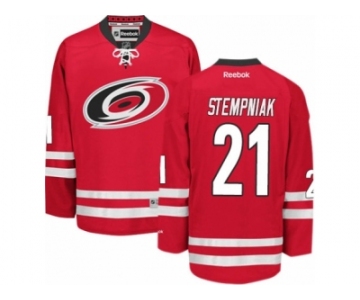 Men's Reebok Carolina Hurricanes #21 Lee Stempniak Authentic Red Home NHL Jersey