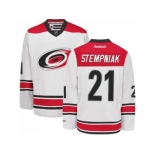 Men's Reebok Carolina Hurricanes #21 Lee Stempniak Authentic White Away NHL Jersey