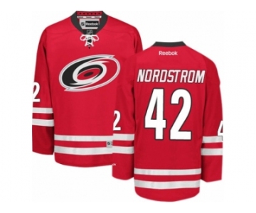 Men's Reebok Carolina Hurricanes #42 Joakim Nordstrom Authentic Red Home NHL Jersey