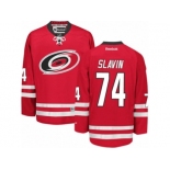 Men's Reebok Carolina Hurricanes #74 Jaccob Slavin Authentic Red Home NHL Jersey