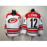 nhl jerseys carolina hurricanes #12 e.staal white[patch C]