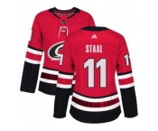 Women Adidas Carolina Hurricanes #11 Jordan Staal Red Home Authentic Stitched NHL Jersey