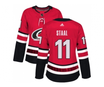 Women Adidas Carolina Hurricanes #11 Jordan Staal Red Home Authentic Stitched NHL Jersey