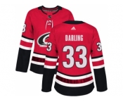 Women Adidas Carolina Hurricanes #33 Scott Darling Red Home Authentic Stitched NHL Jersey