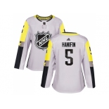 Women Adidas Carolina Hurricanes #5 Noah Hanifin Gray 2018 All-Star Metro Division Authentic Stitched NHL Jersey