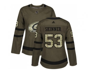 Women Adidas Carolina Hurricanes #53 Jeff Skinner Green Salute to Service Stitched NHL Jersey