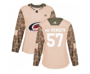 Women Adidas Carolina Hurricanes #57 Trevor Van Riemsdyk Camo Authentic 2017 Veterans Day Stitched NHL Jersey