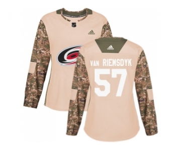 Women Adidas Carolina Hurricanes #57 Trevor Van Riemsdyk Camo Authentic 2017 Veterans Day Stitched NHL Jersey