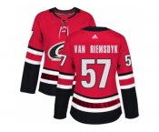 Women Adidas Carolina Hurricanes #57 Trevor Van Riemsdyk Red Home Authentic Stitched NHL Jersey