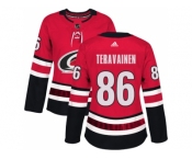 Women Adidas Carolina Hurricanes #86 Teuvo Teravainen Red Home Authentic Stitched NHL Jersey