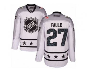 Women's Reebok Carolina Hurricanes #27 Justin Faulk Authentic White Metropolitan Division 2017 All-Star NHL Jersey