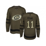 Youth Adidas Carolina Hurricanes #11 Jordan Staal Green Salute to Service Stitched NHL Jersey