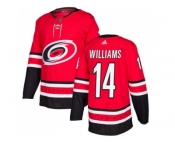 Youth Adidas Carolina Hurricanes #14 Justin Williams Red Home Authentic Stitched NHL Jersey