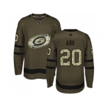 Youth Adidas Carolina Hurricanes #20 Sebastian Aho Green Salute to Service Stitched NHL Jersey