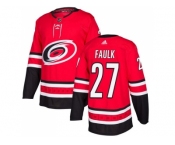 Youth Adidas Carolina Hurricanes #27 Justin Faulk Red Home Authentic Stitched NHL Jerse