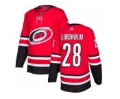 Youth Adidas Carolina Hurricanes #28 Elias Lindholm Red Home Authentic Stitched NHL Jersey